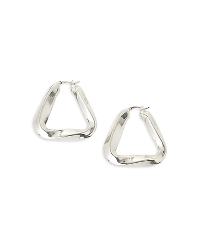 Bottega Veneta Sterling Silver Triangle Hoop Earrings
