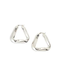 Bottega Veneta Sterling Silver Triangle Hoop Earrings