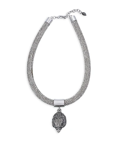 Kurt Geiger London Shimmer Mesh Rope Eagle Collar Necklace, 16