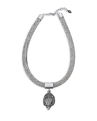 Kurt Geiger London Shimmer Mesh Rope Eagle Collar Necklace, 16