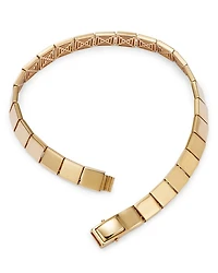 14K Yellow Gold Etched Square Link Bracelet