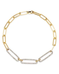 Bloomingdale's Fine Collection Diamond Triple Link Paperclip Bracelet