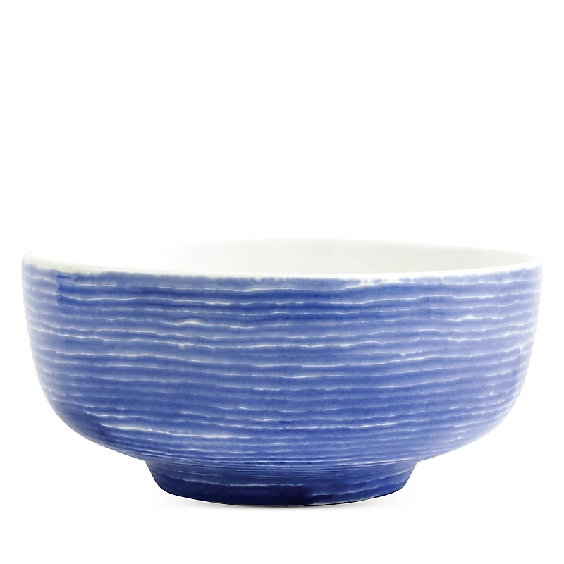 Vietri Santorini Stripe Medium Footed Serving Bowl