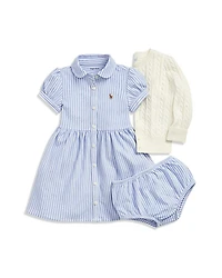 Girls' Striped Oxford Dress & Bloomers Set - Baby