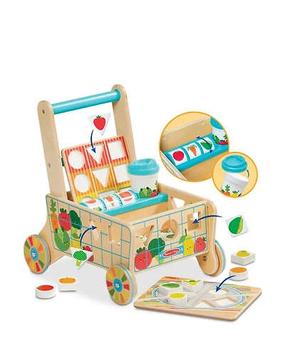 Wooden Shape Sorting Grocery Cart - Ages 2+