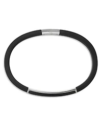 Men's Streamline® ID Bracelet in Black Rubber with Black Onyx and Sterling Silver, 8mm