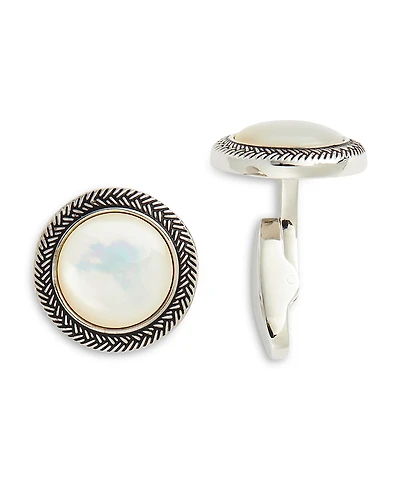 Link Up Antique Rim Mother Of Pearl Cufflinks
