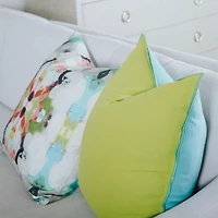Blue/Green Two-Toned Decorative Pillow, 22" x 22"