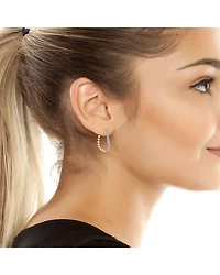 Ball & Box Chain Front to Back Earrings in Two Tone