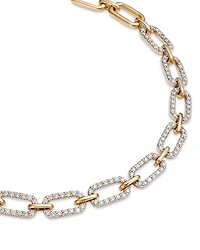 Diamond Pavé Link Bracelet in 14K Yellow Gold