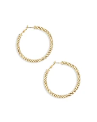 Rope Chain Pavé Hoop Earrings in 18K Gold Plated