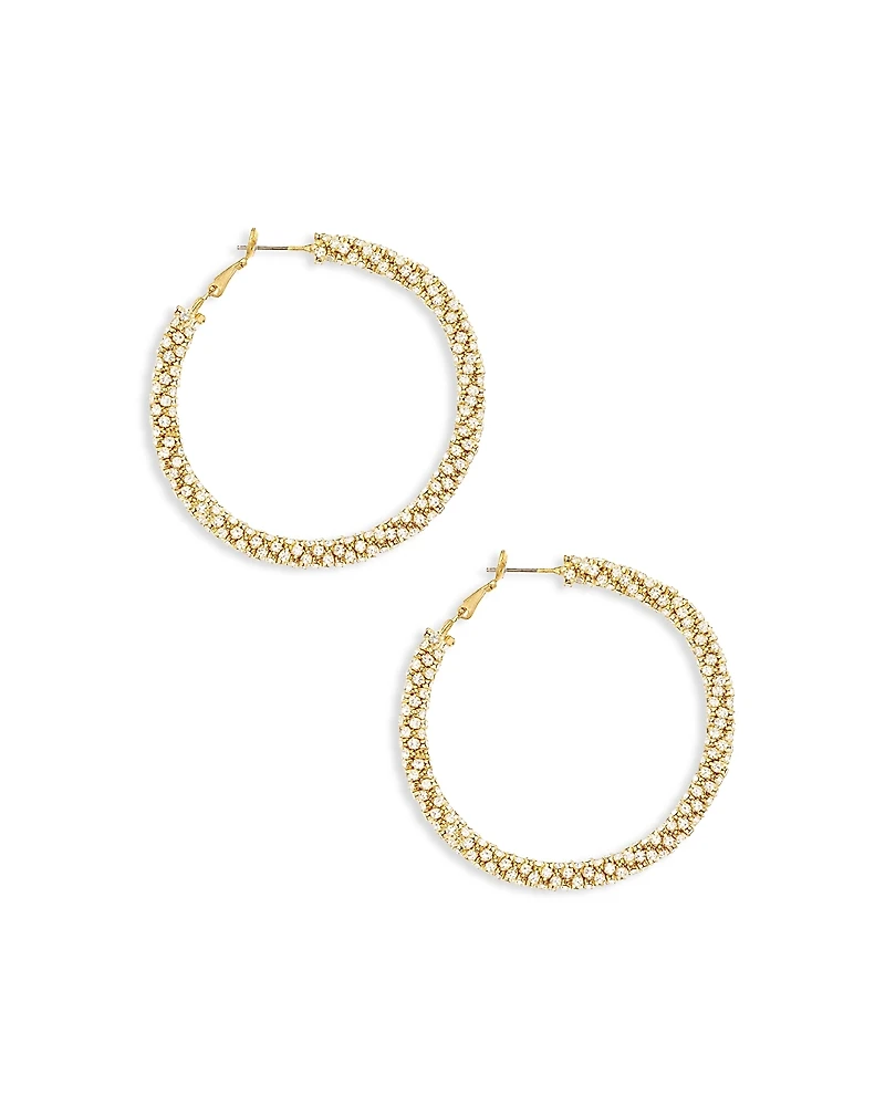 Ettika Rope Chain Pave Hoop Earrings