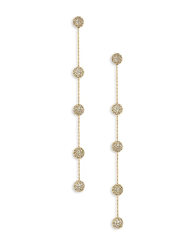 Ettika Crystal Ball Drop Pave Ball Linear Drop Earrings