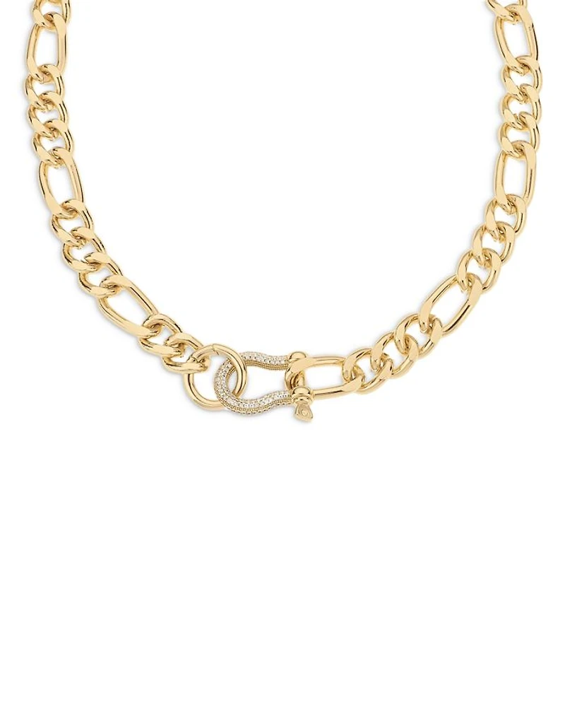 Cuffed Love Pavé Collar Necklace in 18K Gold Plated, 16"