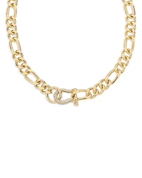 Cuffed Love Pavé Collar Necklace in 18K Gold Plated, 16"