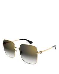 Cartier Double C Squared Sunglasses, 60mm