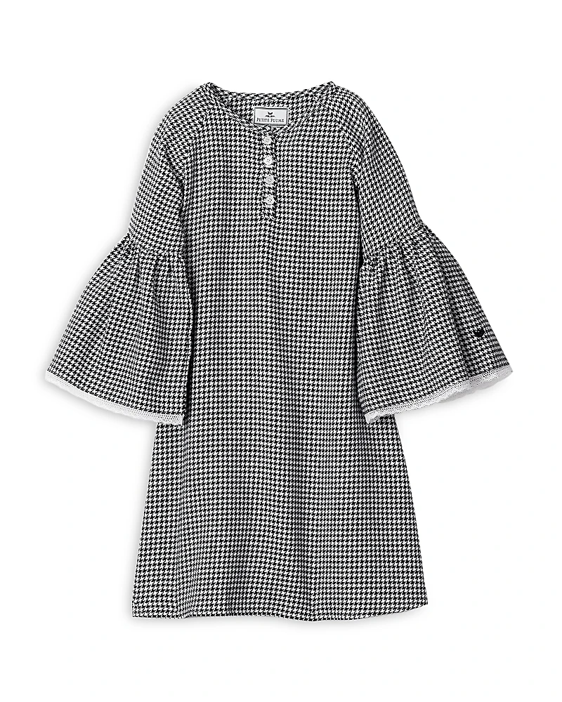 Petite Plume Girls' West End Houndstooth Seraphine Nightgown - Baby, Little Kid, Big Kid