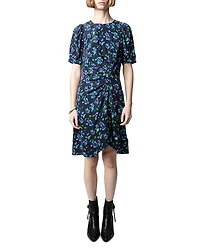 Zadig & Voltaire Rixe Bianca Silk Floral Print Dress