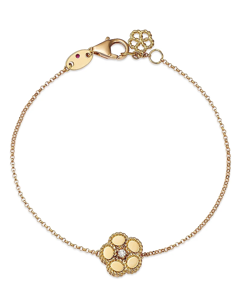 Roberto Coin 18K Yellow Gold Daisy Diamond Flower Link Bracelet - Exclusive