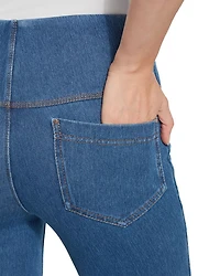High Rise Ankle Baby Bootcut Jeans Mid Wash