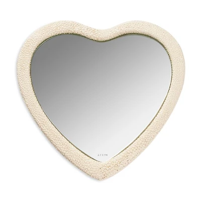 Faux Shagreen Heart Hand Mirror