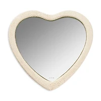 Faux Shagreen Heart Hand Mirror