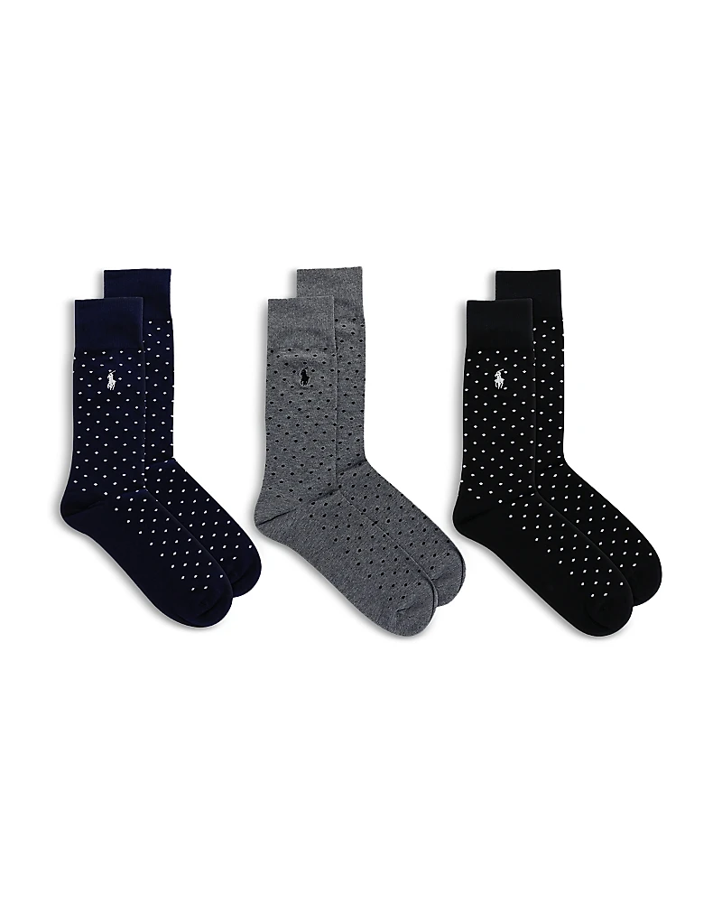 Polo Ralph Lauren Dot Crew Socks, Pack of 3