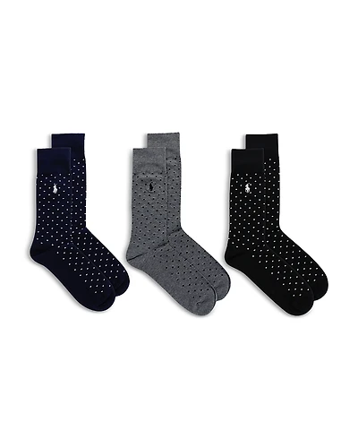Polo Ralph Lauren Dot Crew Socks, Pack of 3