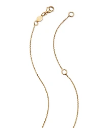 14K Yellow Gold Heart Station Necklace, 18"-20"