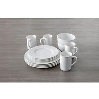 Amanda White Embossed 16 Pc Dinnerware Set