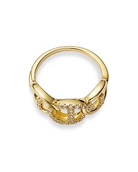 Diamond Link Ring in 14K Yellow Gold, 0.25 tcw