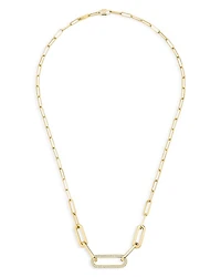 18K Yellow Gold & Diamond Large Maillon L Necklace, 17.7"