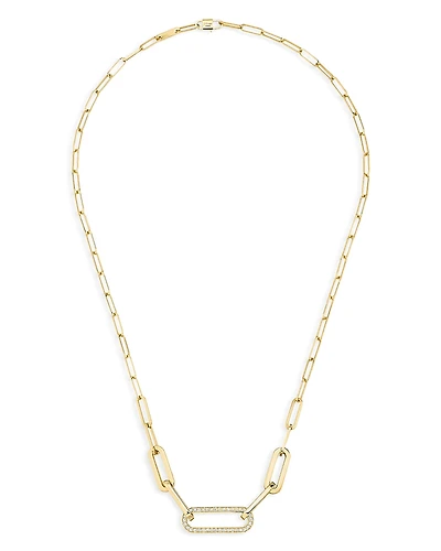 Dihn Van 18K Yellow Gold & Diamond Large Maillon L Necklace, 17.7