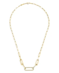 Dihn Van 18K Yellow Gold & Diamond Large Maillon L Necklace, 17.7