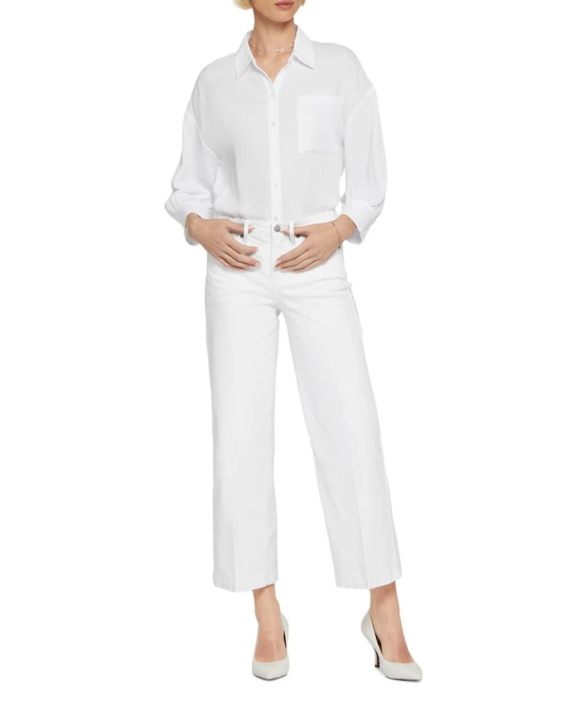 Teresa High Rise Ankle Wide Leg Jeans Optic White