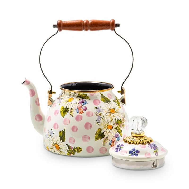 Wildflowers Enamel Tea Kettle, 2-Qt.