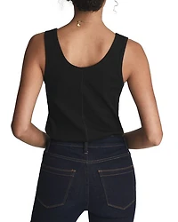 Violet Ribbed Scoop Neck Tank Top