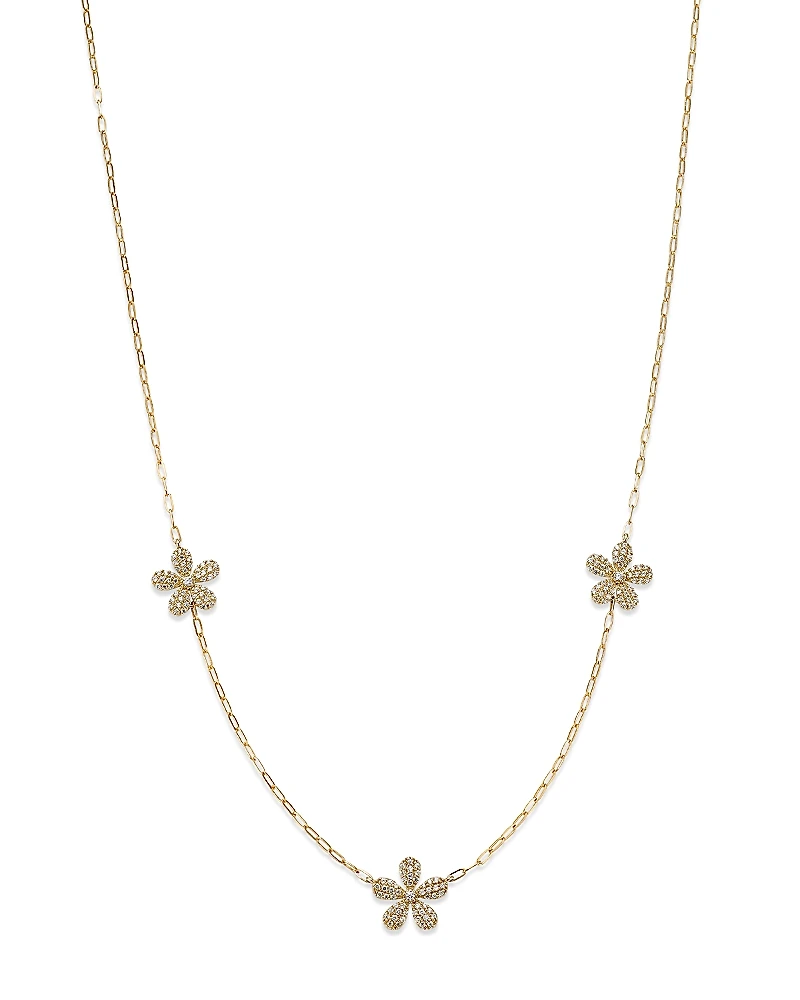 Bloomingdale's Fine Collection Diamond Flower Station Necklace