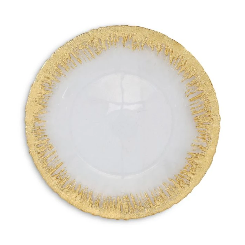 Rufolo Glass Gold Brushstroke Service Plate/Charger
