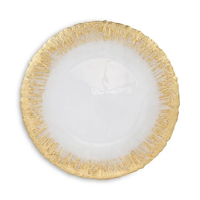 Rufolo Glass Gold Brushstoke Dinner Plate
