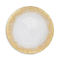 Vietri Rufolo Glass Gold Brushstoke Dinner Plate