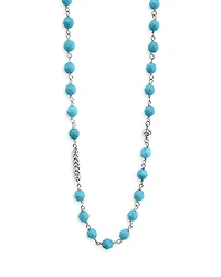 Lagos Sterling Silver Caviar Turquoise Bead Station Necklace, 34