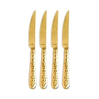 Vietri Martellato Gold Tone Steak Knife, Set of 4