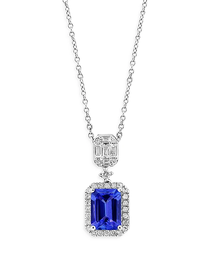 Bloomingdale's Fine Collection Tanzanite & Diamond Pendant Necklace