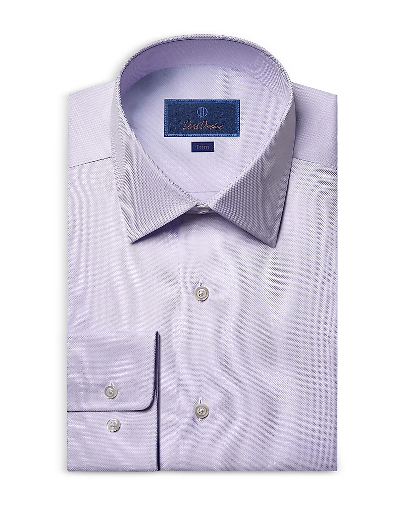 David Donahue Trim Fit Royal Oxford Dress Shirt