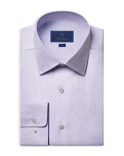 David Donahue Trim Fit Royal Oxford Dress Shirt
