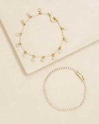 Cubic Zirconia Bracelets, Set of 2