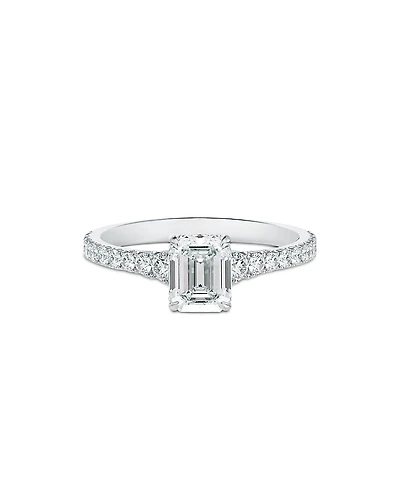 De Beers Forevermark Platinum Icon Emerald-Cut Diamond Engagement Ring
