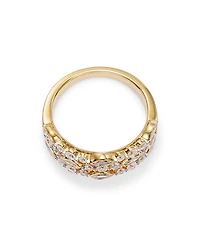 Diamond Triple Row Ring in 14K Yellow Gold, 1 tcw