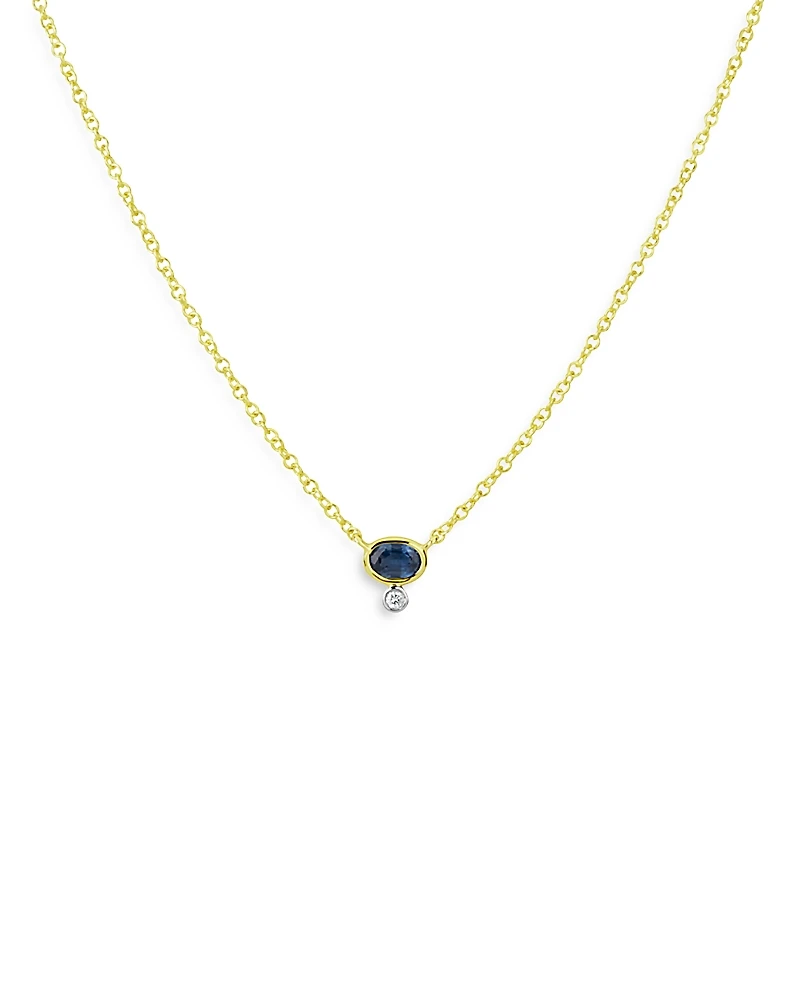 Meira T 14K Yellow & White Gold Sapphire & Diamond Accent Pendant Necklace, 18L